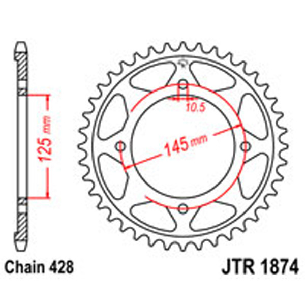 JT JT Rear Sprockets R/W 1874-56 YAM